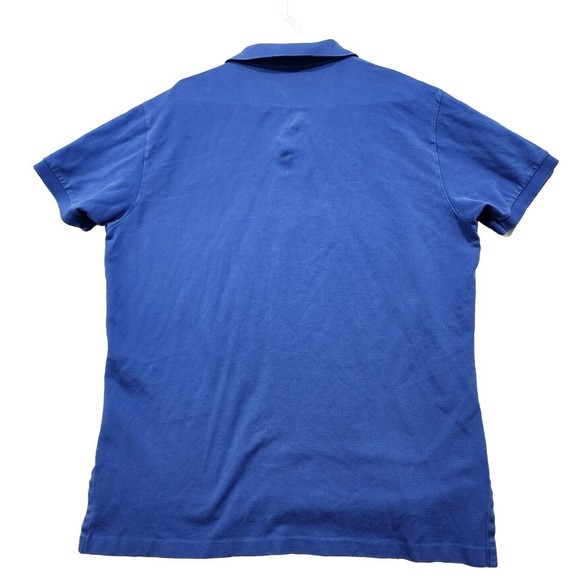 Polo Ralph Lauren Polo Shirt Mens Large Blue Solid 100% Cotton Vintage - Picture 7 of 13